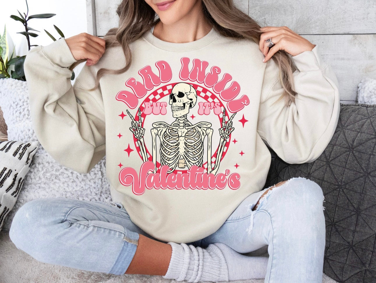Dead Inside But It’s Valentines Ready To Press High Quality DTF Print