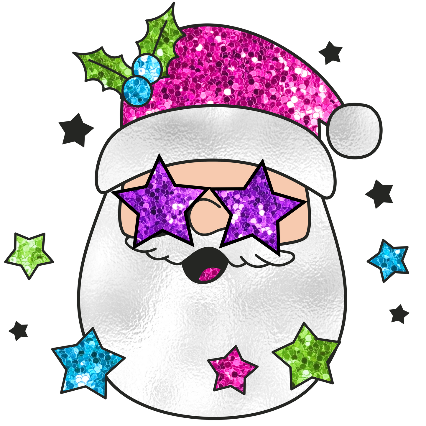 Glitter Star Sunglasses Santa