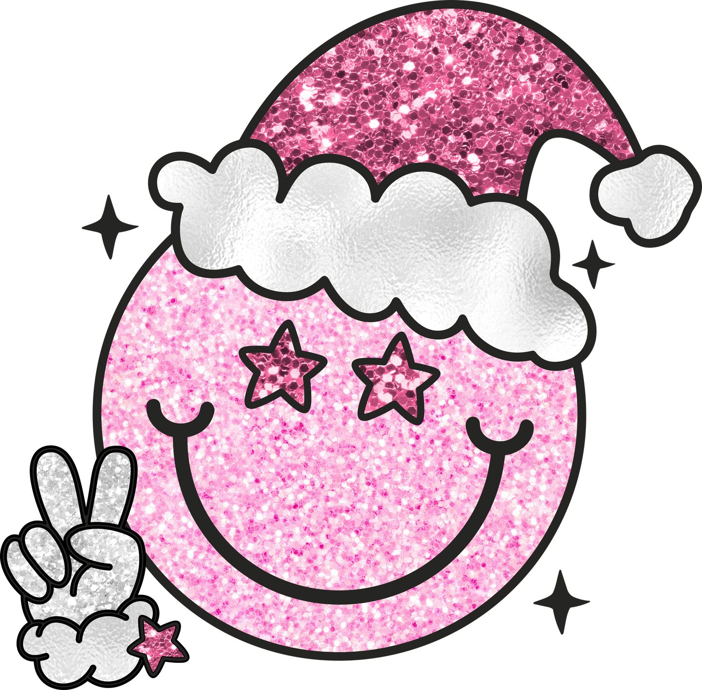 Glitter Smiley Santa